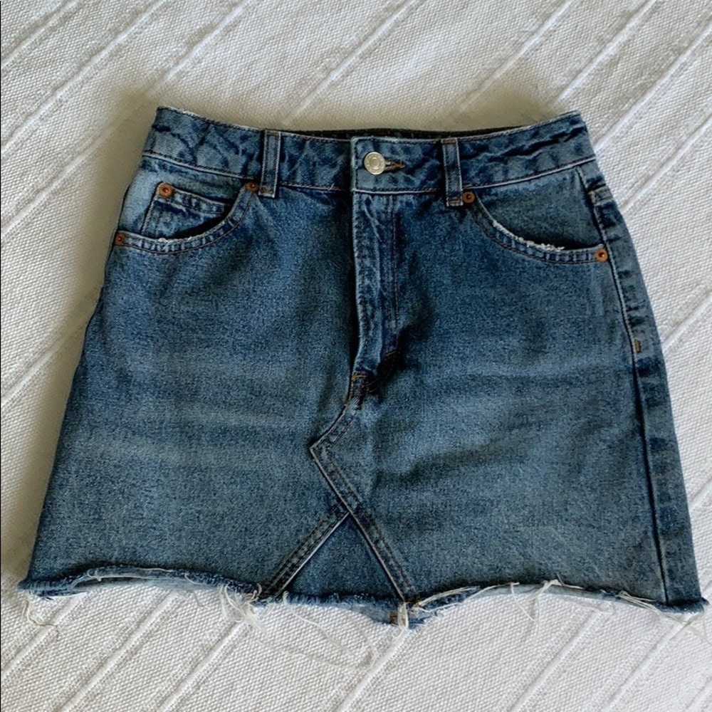 Topshop High-Waisted Denim Mini Skirt